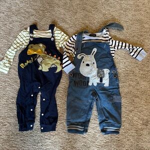 Kids Navy and Denim Overalls Set